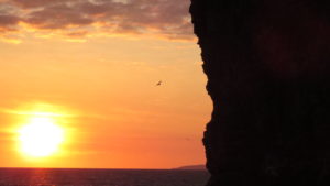 cliff sun set