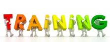 Image of stick-men holding up multi-coloured letters spelling the word "Training".